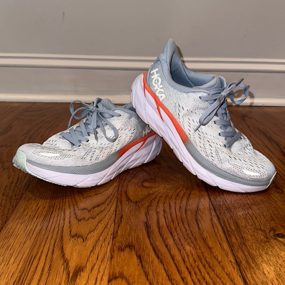 HOKA Clifton 8 running sneakers. Worn once. Size 6.5